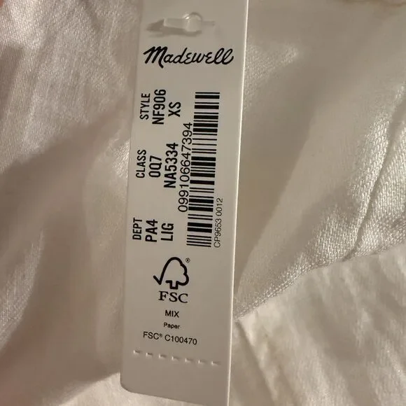 Madewell Linen Blend Princess Seamed Dress Old Money quiet luxury timeless NWT - Picture 6 of 9